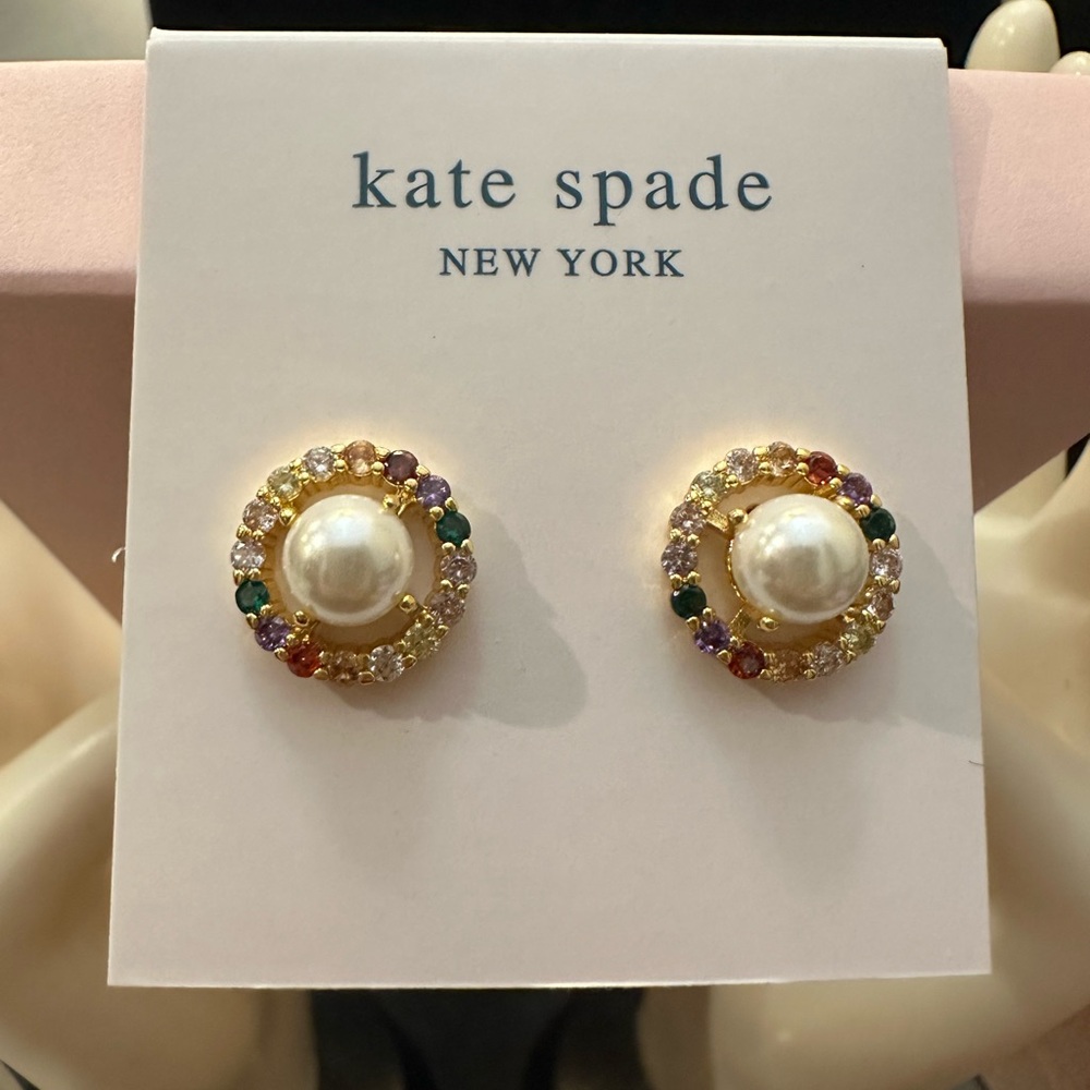 KATE SPADE Pearl Multicolored Stud‎ Earrings NWT